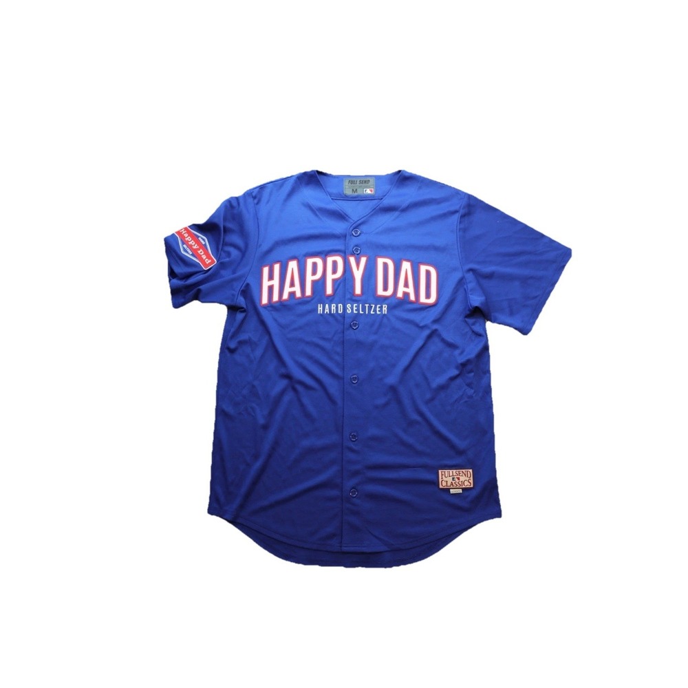 Full Send Happy Dad Seltzer Baseball Jersey Men's Size medium Nelk Boys